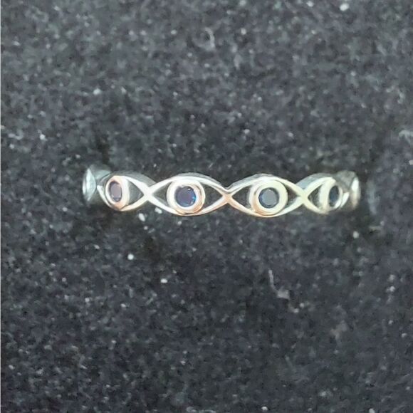 925 Sterling Silver Blue Eye Ring - Picture 8 of 8